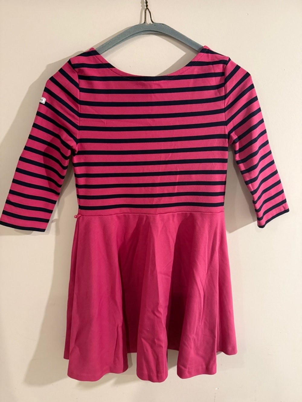 POLO Ralph Lauren Pink & Black Striped Fit-and-Flare Dress Medium 8-10